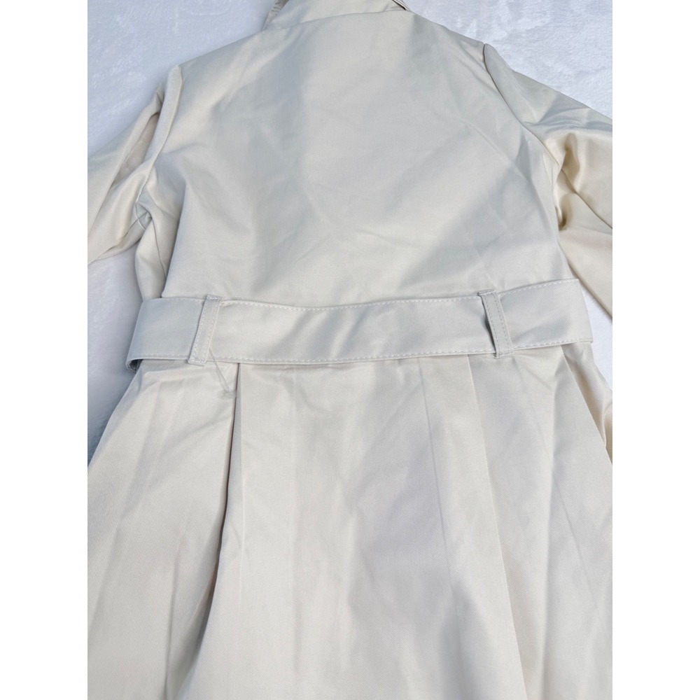 Tahari Girls Ivory Trench Coat Jacket Belted Double Breasted Size 5/6 - Picture 11 of 11